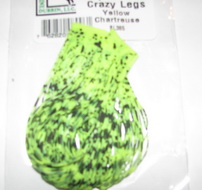 Barred & Speckled Crezy Legs Yellow Chartreuse Hareline